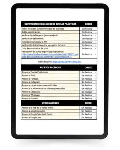 calculadora roas julian romero bonus checklist evitar bloqueos